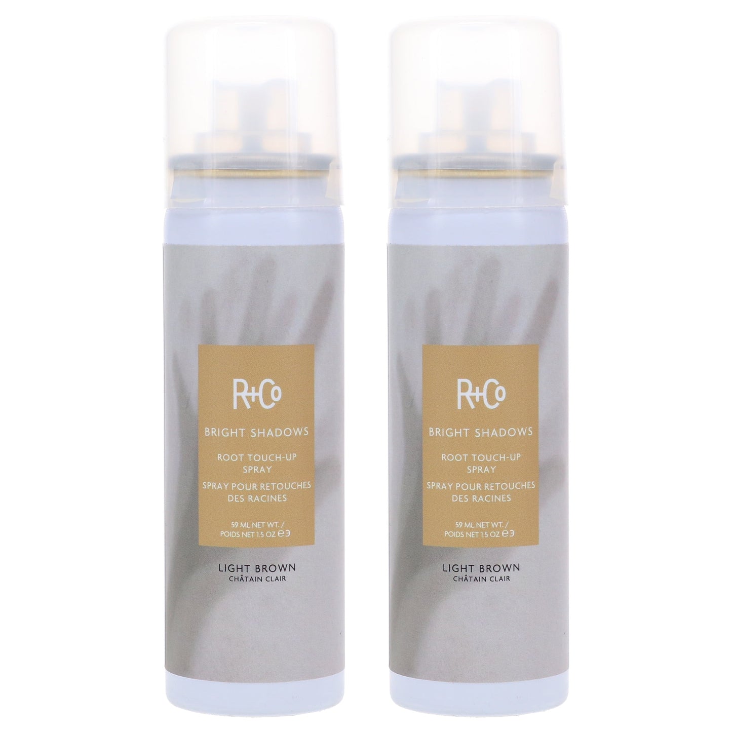 R+Co Bright Shadows Root Touch Up Spray - 1.5 oz - Light Brown (2 pack)