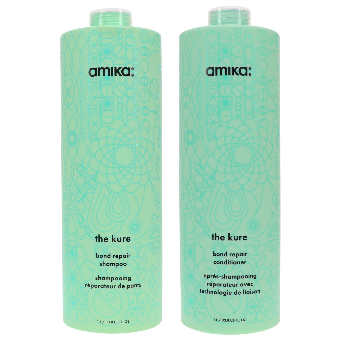 Amika The Kure Repair Shampoo & Conditioner - 33.8 oz each - Combo Pack