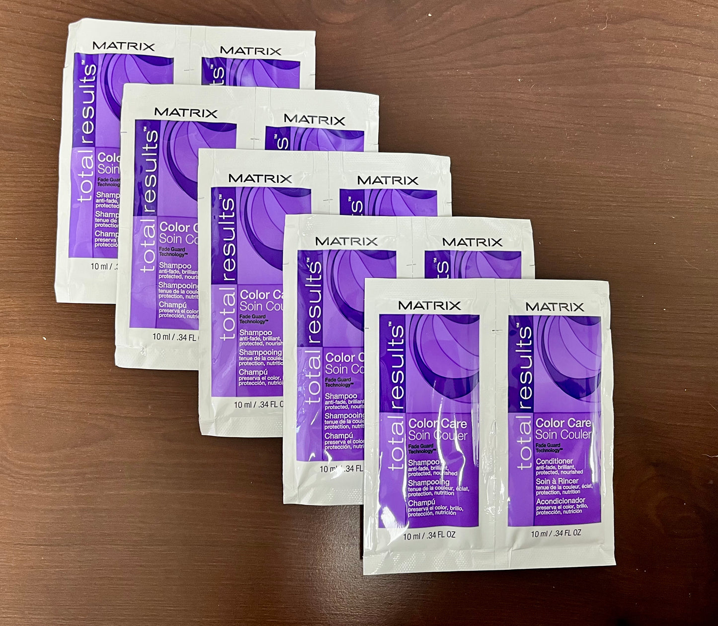 Matrix Total Results Color Care Shampoo and Conditioner Sample Packets - 0.34 oz each (5 pack)