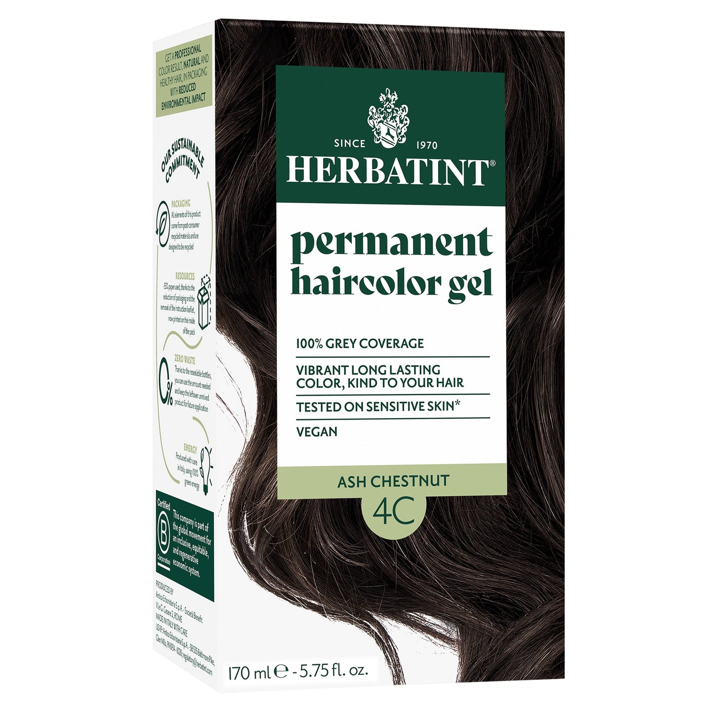 Herbatint Permanent Haircolor Gel - 4.56 oz - 4C Ash Chestnut