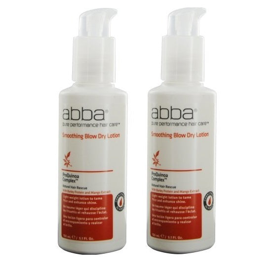 Abba Pure Performance Hair Care Smoothing Blow Dry Lotion - 5.1 oz - Pack of 2