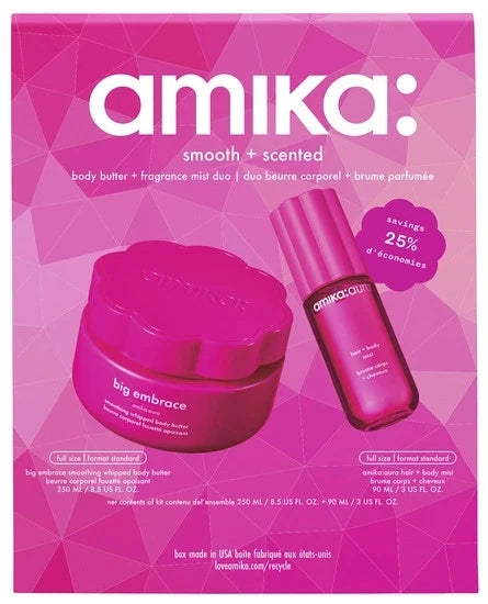 Amika Smooth + Scented Body Care Set – Big Embrace Body Butter & Velvet Body Oil