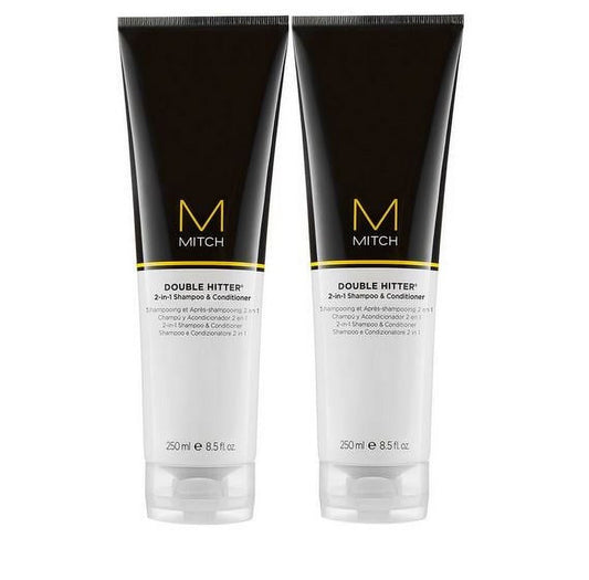 Paul Mitchell Mitch Double Hitter 2-in-1 Shampoo and Conditioner - 8.5 oz (Pack of 2)