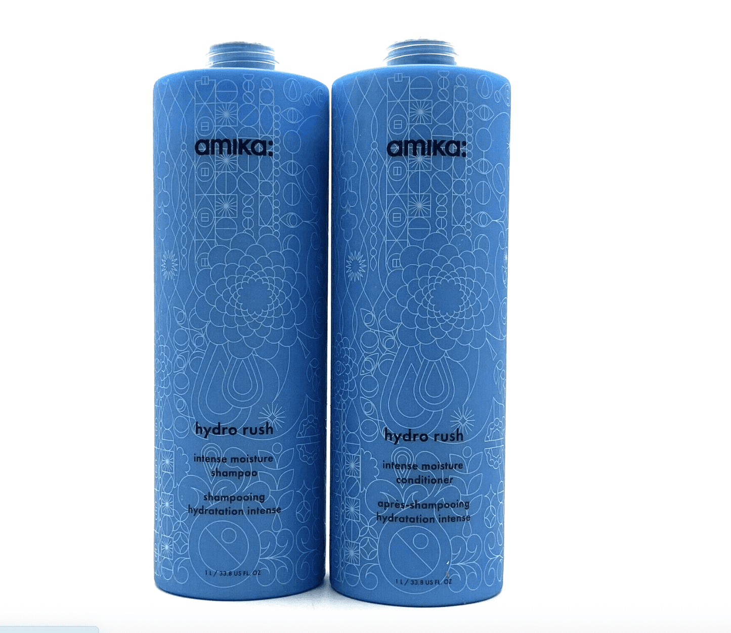 Amika Hydro Rush Intense Moisture Shampoo & Conditioner - 33.8 oz each - Combo Pack