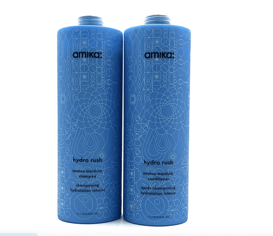 Amika Hydro Rush Intense Moisture Shampoo & Conditioner - 33.8 oz each - Combo Pack