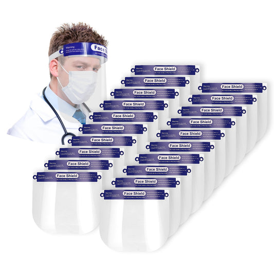 20 Safety Face Shield Screen Protector,Full Face Transparent Breathable Anti-Saliva Protect Screen for doctor nurse