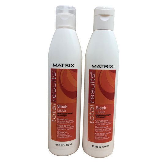 Matrix Total Results Sleek Lisse Shampoo & Conditioner Set Frizz Prone Hair 10.1 OZ