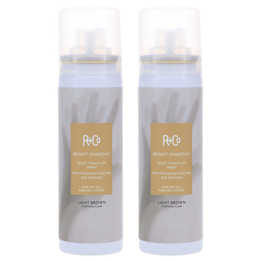R+Co Bright Shadows Root Touch Up Spray - 1.5 oz - Light Brown (2 pack)