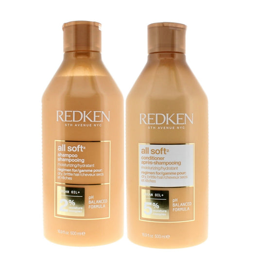 Redken All Soft Shampoo 2% and Conditioner 5% Moisture Complex -16.9 oz each