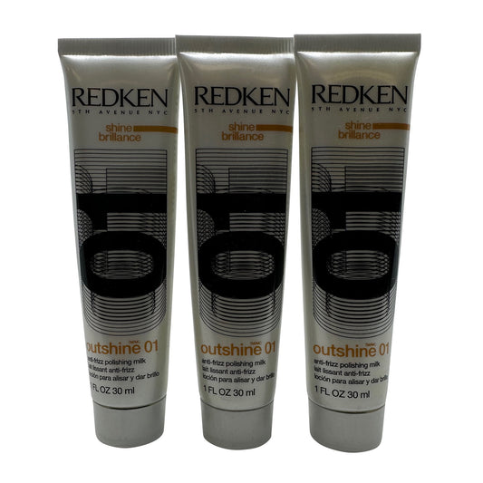 Redken Outshine 01 Anti Frizz Polishing Milk - 1.0 oz (Set of 3)