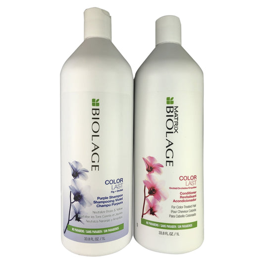 Matrix Biolage Color Last Purple Shampoo and Orchid Conditioner Set - 33.8 oz each