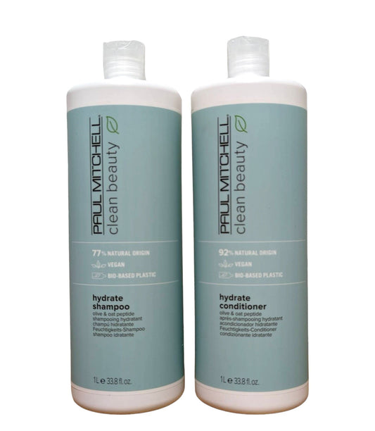 Paul Mitchell Clean Beauty, Hydrate, Shampoo & Conditioner Duo, 33.8 oz. each