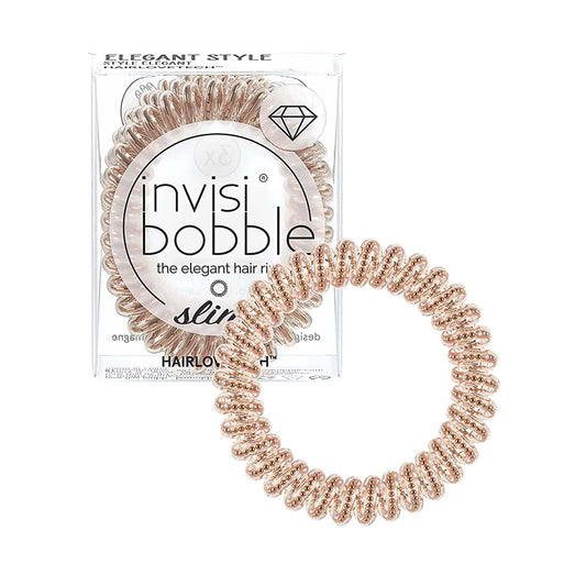 Invisibobble Slim Spiral Hair Tie - Bronze and Beads - 3 Pack