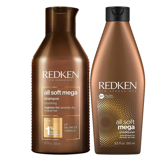 Redken All Soft Mega Shampoo and Conditioner - 10.1 oz / 8.5 oz