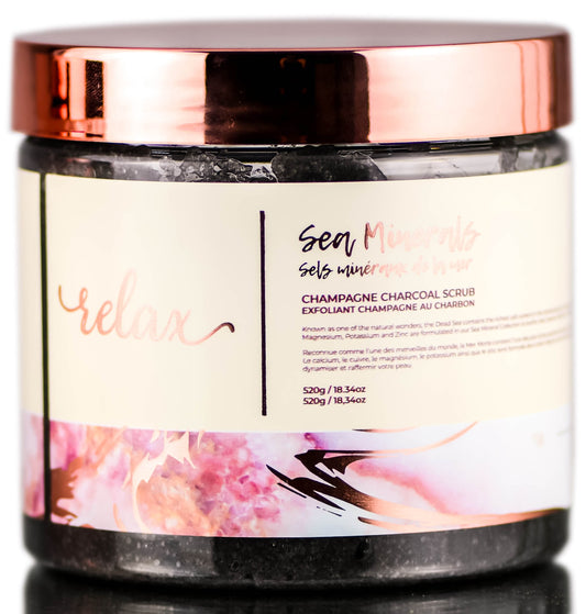 Manna Kadar Relax Sea Minerals Champagne Charcoal Scrub - 18.34 oz