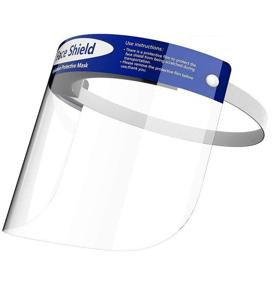 Universal Safety Face Shield 4 Pack All-Round Protection Cap Clear Wide Visor Spitting Anti-Fog Lens Transparent Shield with Adjustable Elastic Band