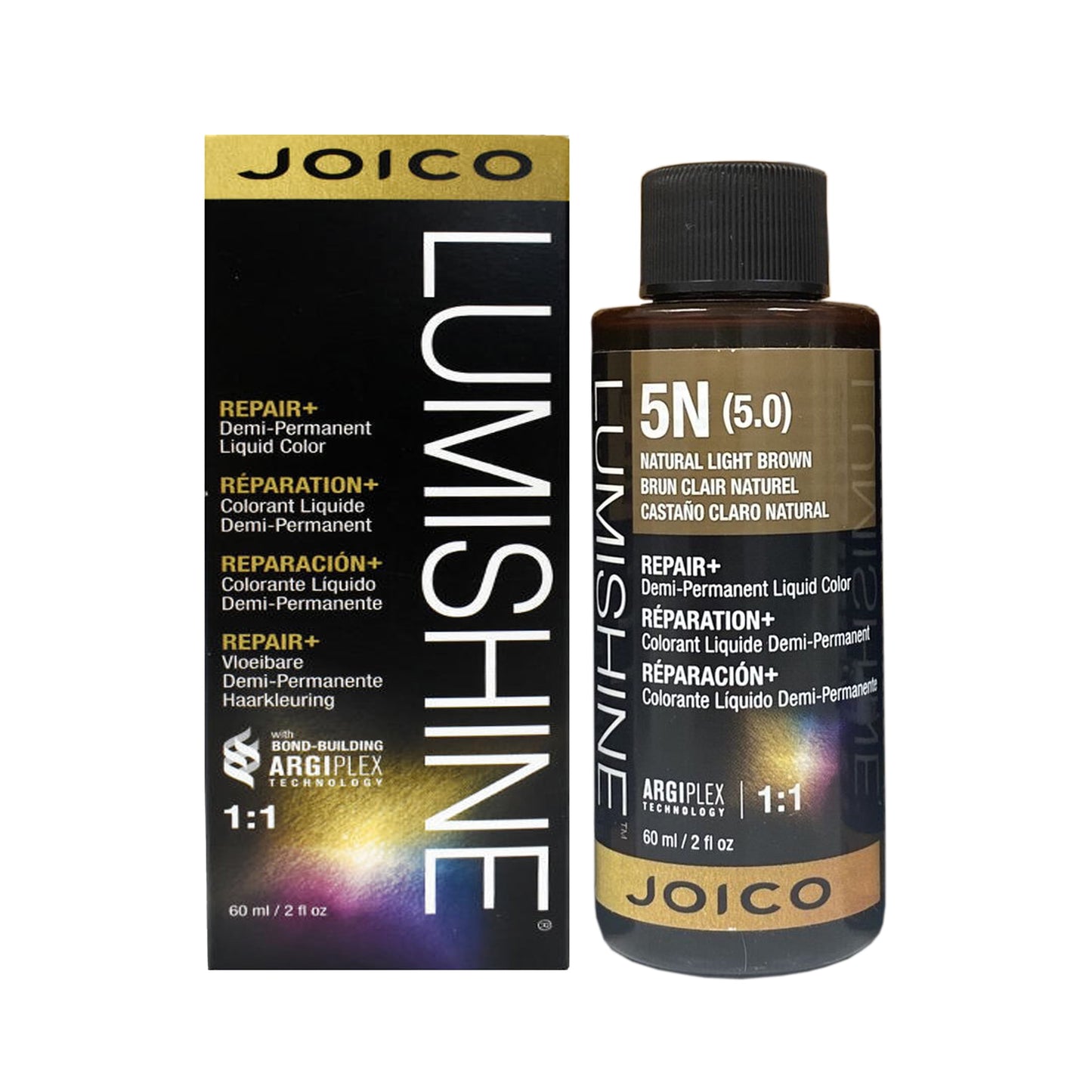 Joico Lumishine Demi Permanent Liquid Hair Color - 2.0 oz - 5N Natural Light Brown