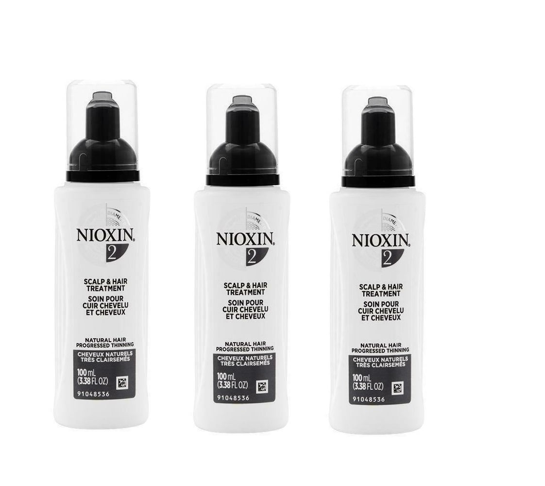 Nioxin System 2 Scalp & Hair Treatment for Thinning Hair, 3.38oz (Pack of 3)