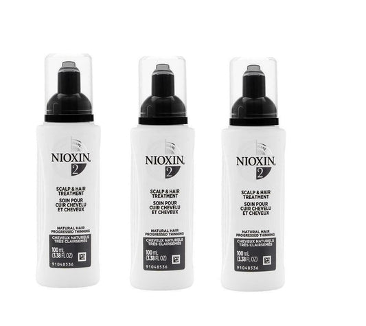Nioxin System 2 Scalp & Hair Treatment for Thinning Hair, 3.38oz (Pack of 3)