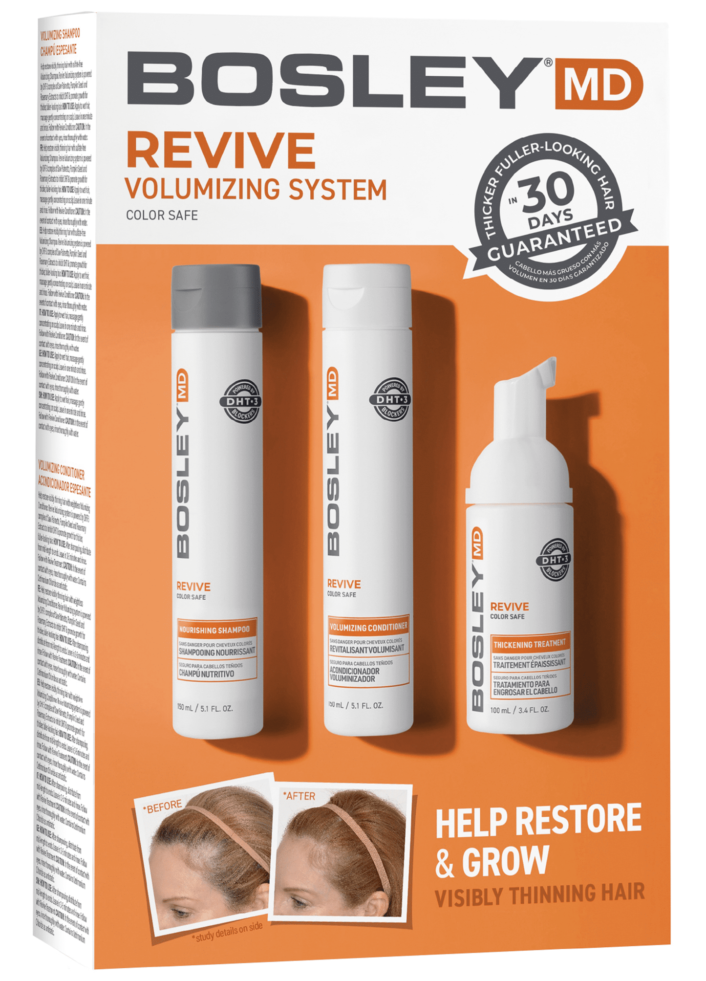BosleyMD Revive Color Safe Starter Kit - Shampoo, Conditioner and Thickening Treatment