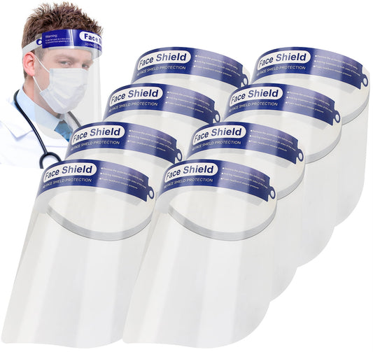 8 Safety Face Shield Screen Protector,Full Face Transparent Breathable Anti-Saliva Protect Screen for doctor nurse