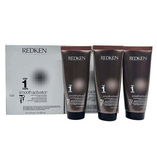 Redken Smooth Activator Step 1 Semi Permanent Smoother - 2 oz x 3 Boxes (Set of 2)