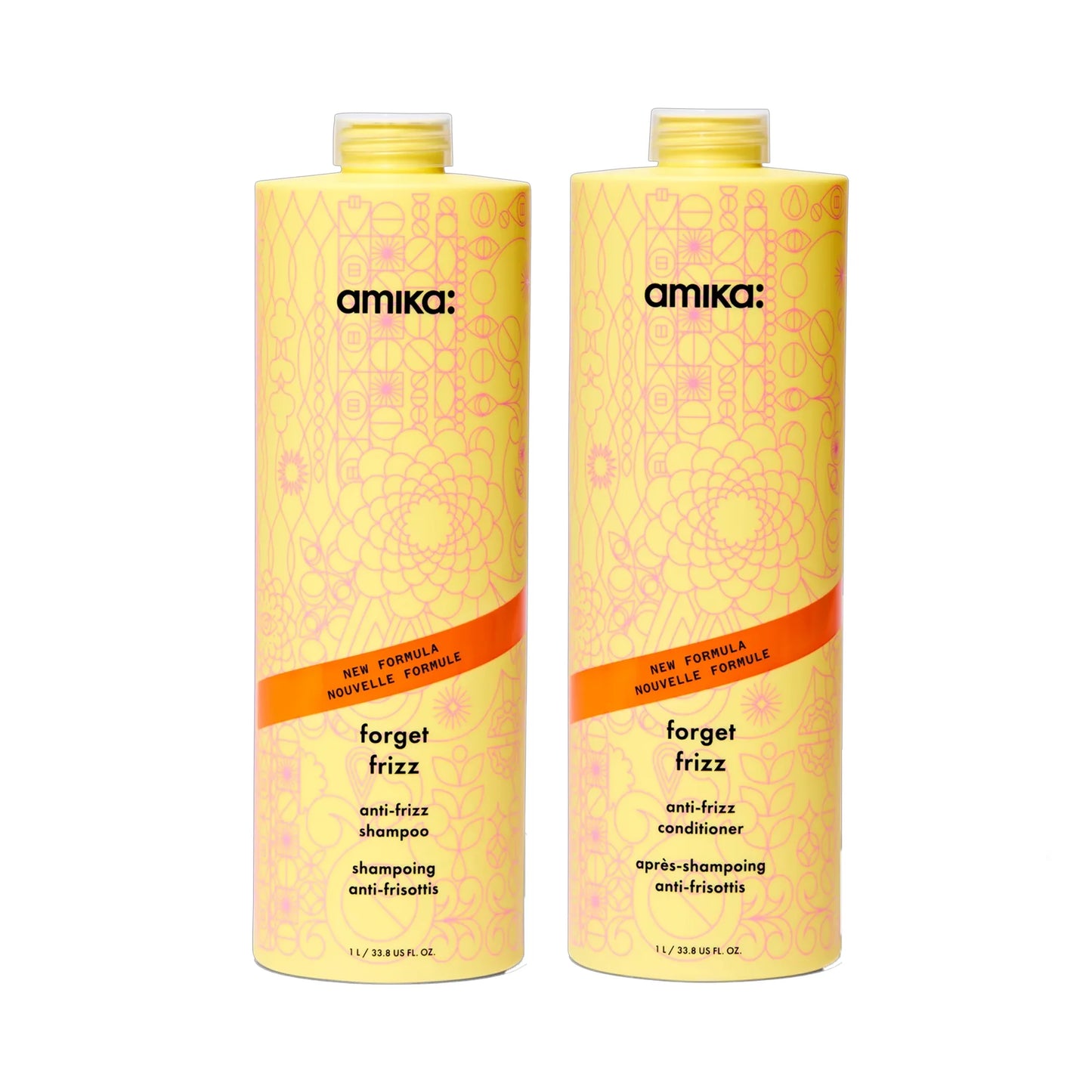 Amika Forget Frizz Shampoo & Conditioner Set - 33.8 oz each - Combo Pack