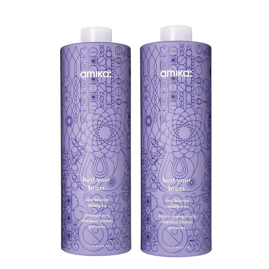 Amika Bust Your Brass Shampoo and Conditioner Set - 33.8 oz each