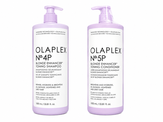 Olaplex No.4p Blonde Enhancer Toning Shampoo 33.8 oz & No. 5P Blonde Enhancer Toning Conditioner 33.8 oz Combo Pack