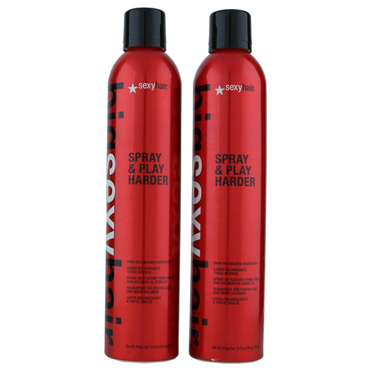 SexyHair Spray & Play Harder Volumizing Hairspray - 10 Ounce (Pack Of 2)