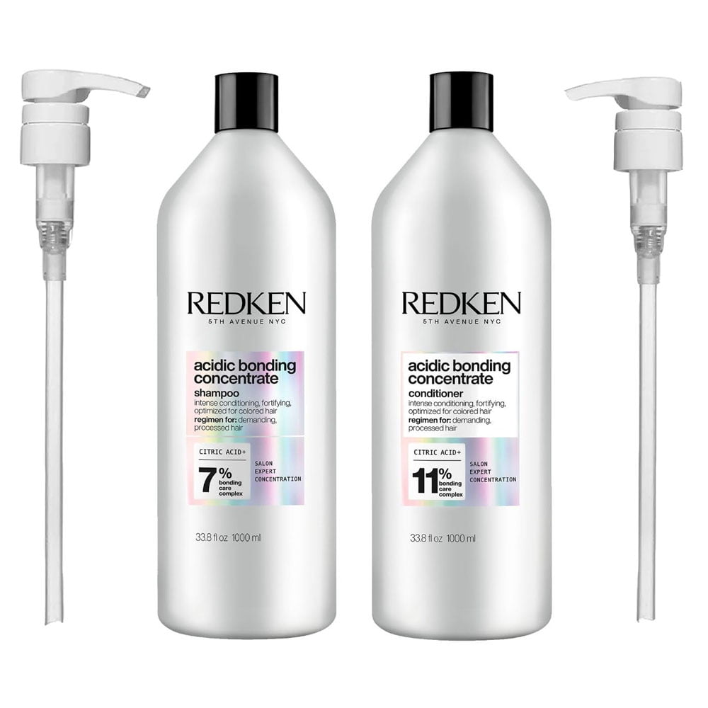 Redken Acidic Bonding Concentrate Shampoo and Conditioner Set with Pumps - 33.8 oz each