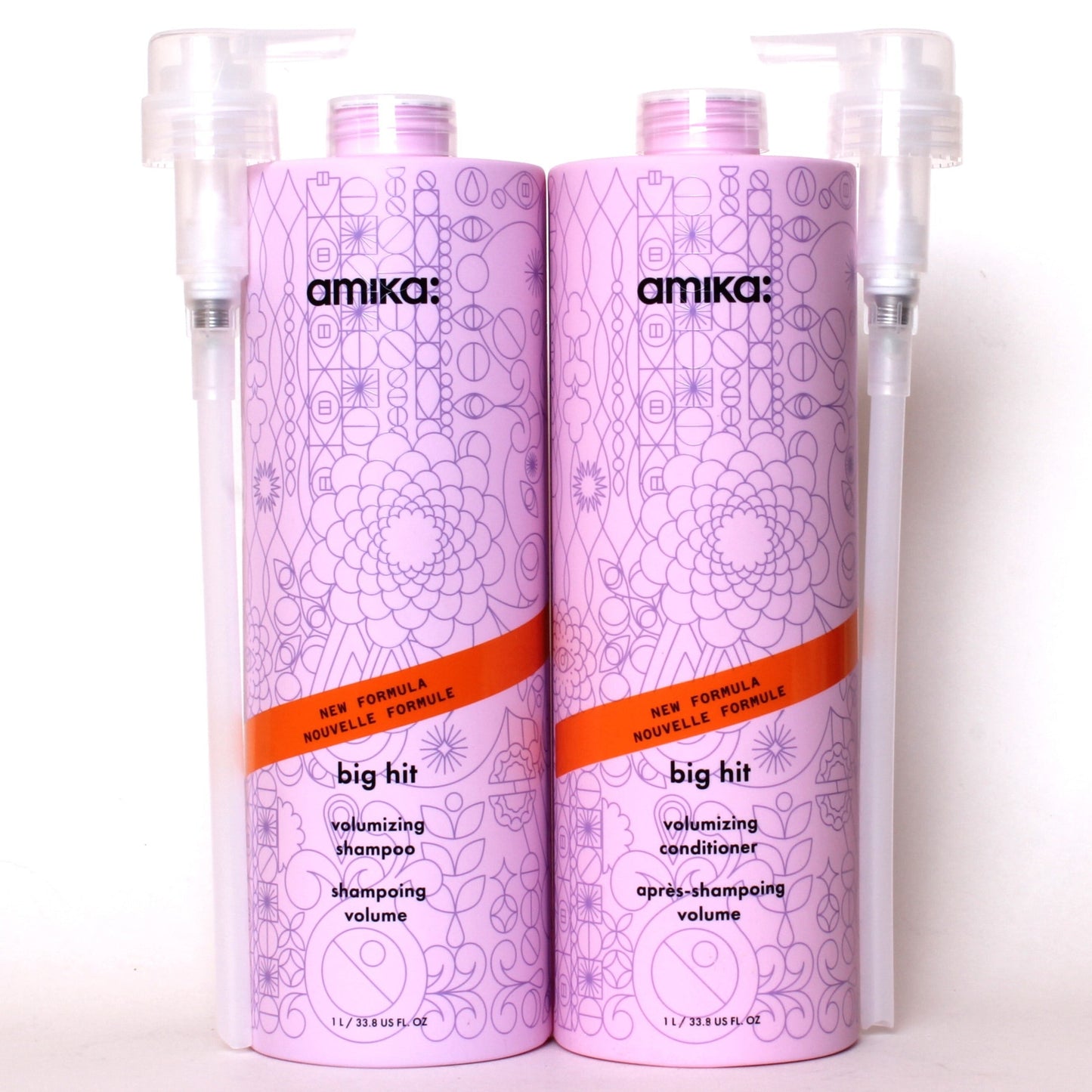 Amika Big Hit Volumizing Shampoo & Conditioner - 33.8 oz - Set w/Pump