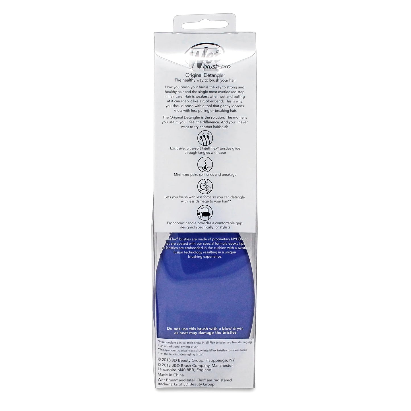 Wet Brush Pro Original Detangler Professional - Blue - NW WBox