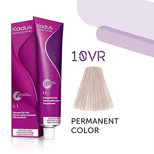Kadus Professional Permanent Hair Color - 2.0 oz - 10VR Lightest Blonde Red Violet