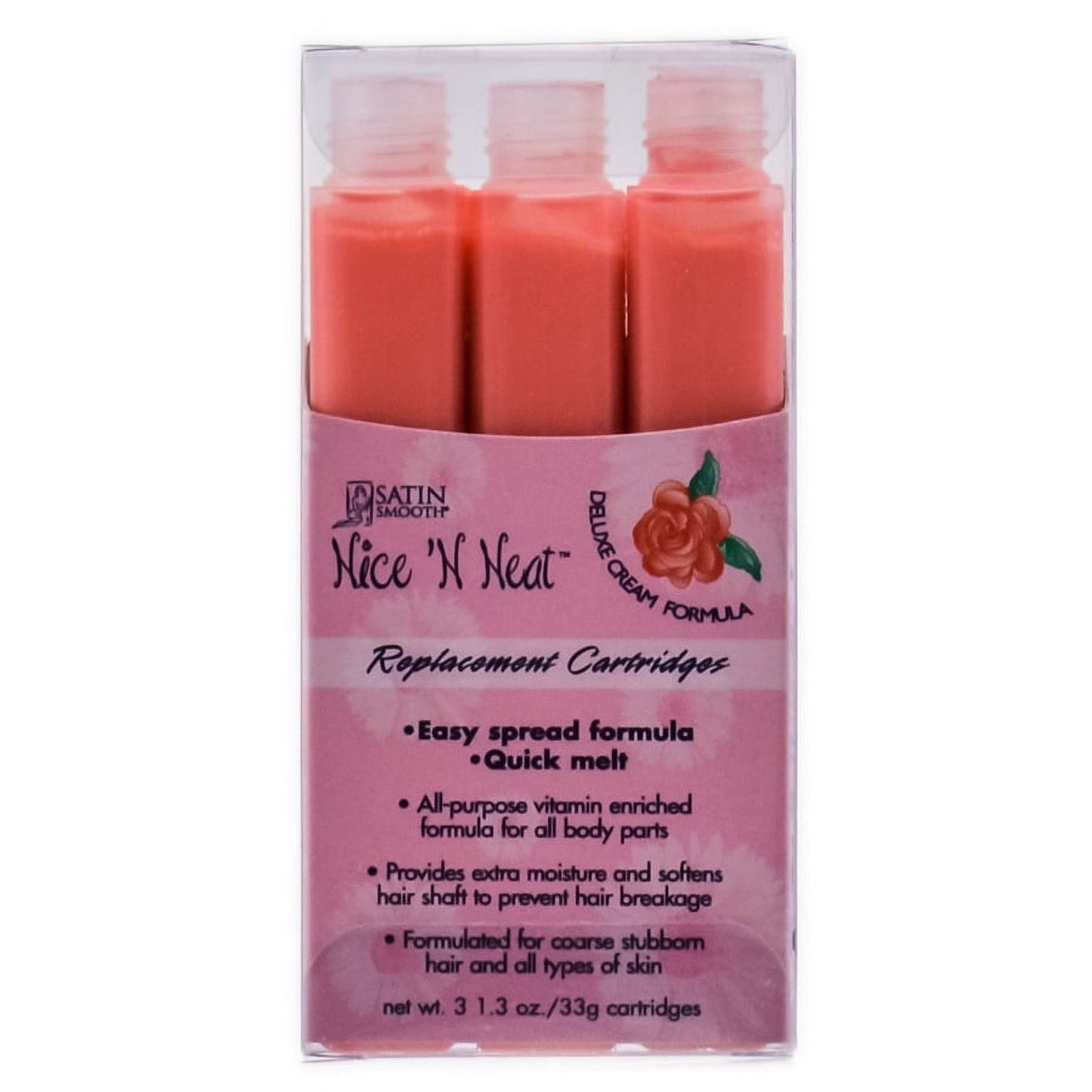 Satin Smooth Nice N Neat Deluxe Cream Formula Replacement Cartridges (Size : 3 Piece - 1.3 oz)