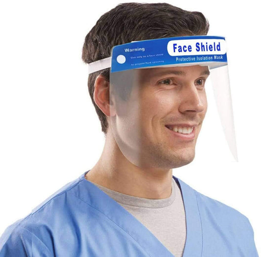 Safety Face Shield [2 Pack] Elastic strip, Transparent Full Face Protective Visor with Eye & Head Protection, Anti-Splash Facial Cover for Women Men