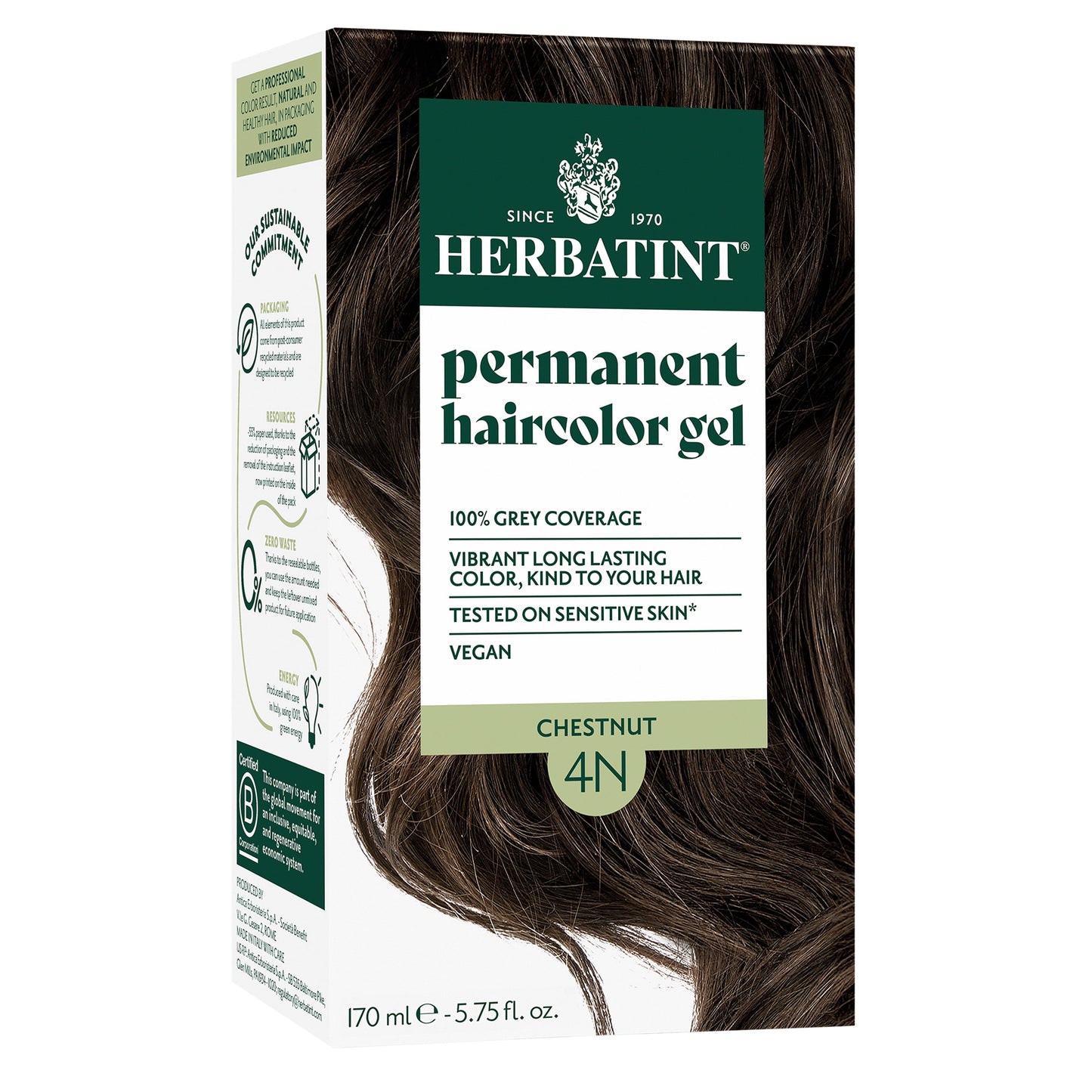 Herbatint Permanent Haircolor Gel - 4.56 oz - 4N Chestnut