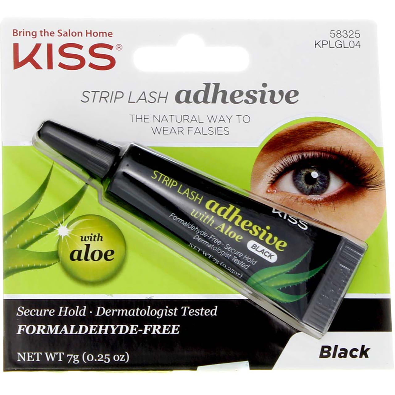 KISS Strip Lash Adhesive with Aloe, Black - 0.25 oz (2 Pack)