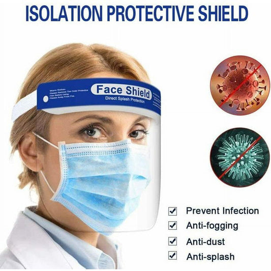 2 Safety Face Shield Screen Protector,Full Face Transparent Breathable Anti-Saliva Protect Screen for doctor nurse